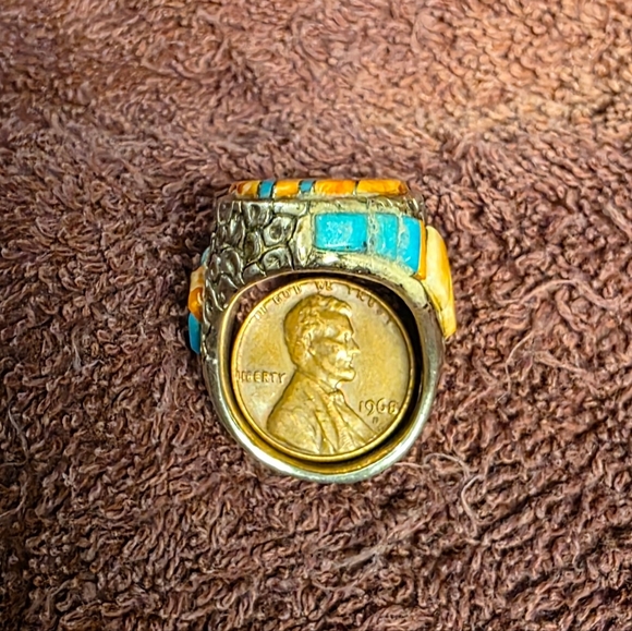 mens spiney oyster orange mens ring
